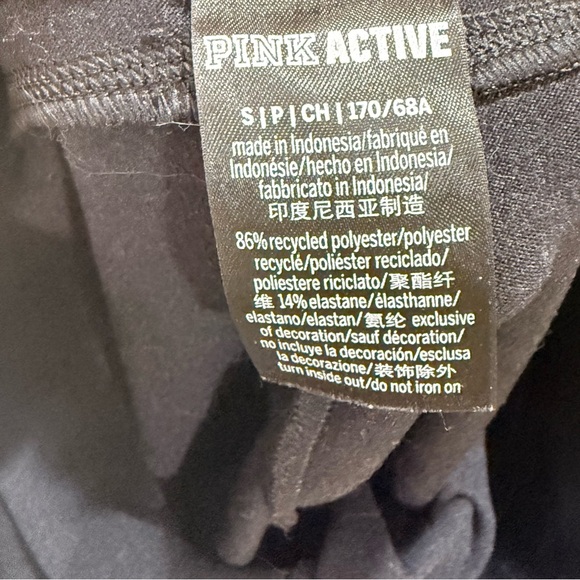 Pink Active Black High Rise Pocket Leggings Size S Athletic Workout Yoga Pants - Picture 8 of 8